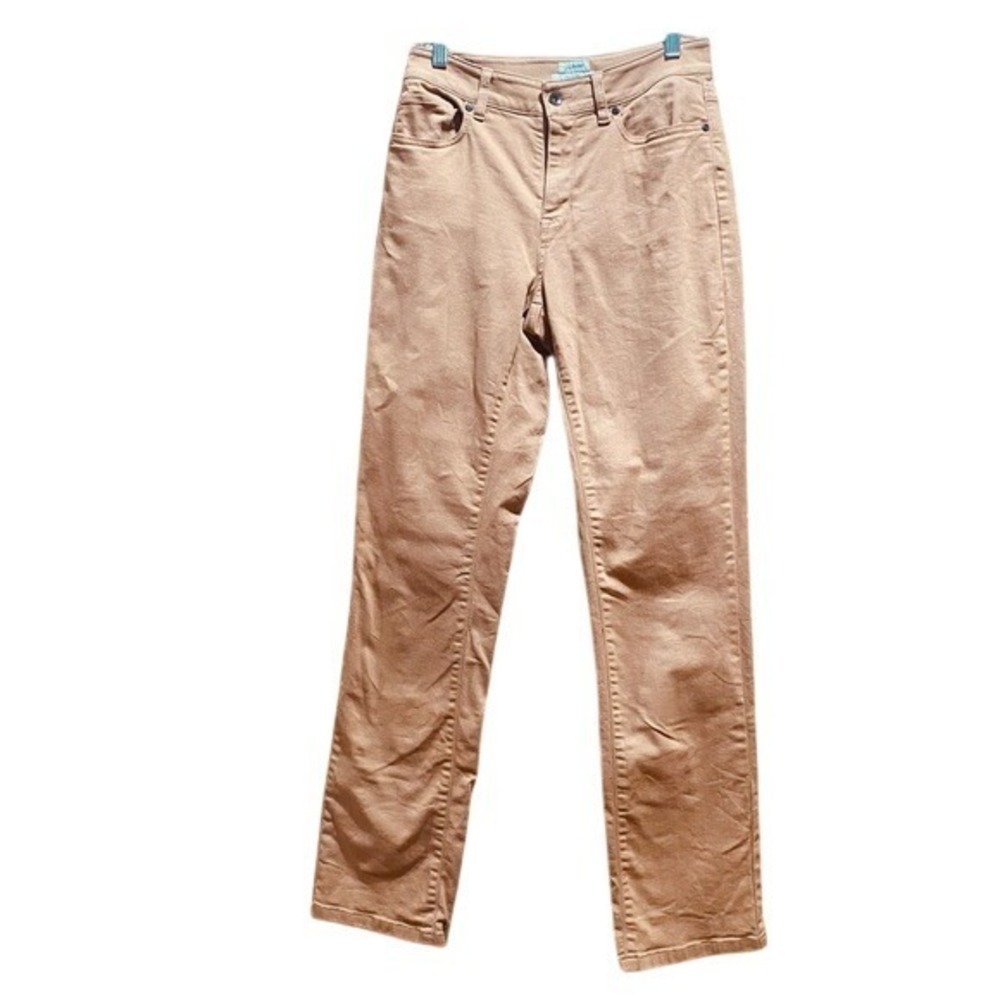LL Bean Womens Straight Leg Jeans Tan Casual Everyday‎ Pants SZ 6